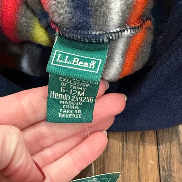 L.L. Bean Striped Mittens and Hat Set - Blue, Yellow, Orange, Gray - Picture 3 of 3